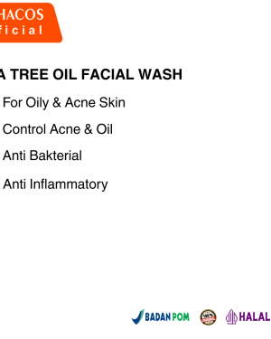 GEHACOS Tea Tree Oil Facial Wash, For Oily & Acne Skin, Anti Bacterial, Anti Inflammatory, 100 ml