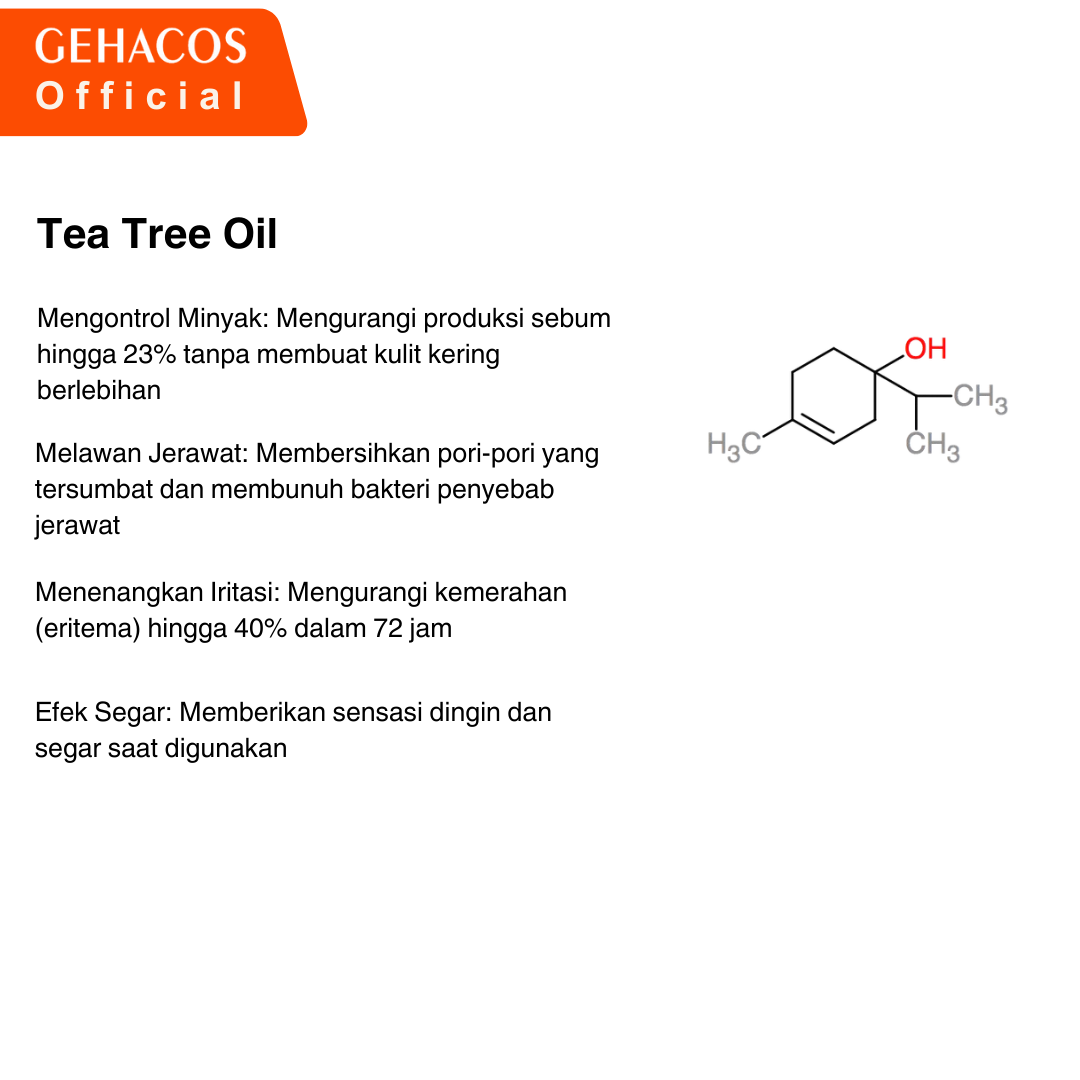 GEHACOS Tea Tree Oil Facial Wash, For Oily & Acne Skin, Anti Bacterial, Anti Inflammatory, 100 ml - Gambar 6