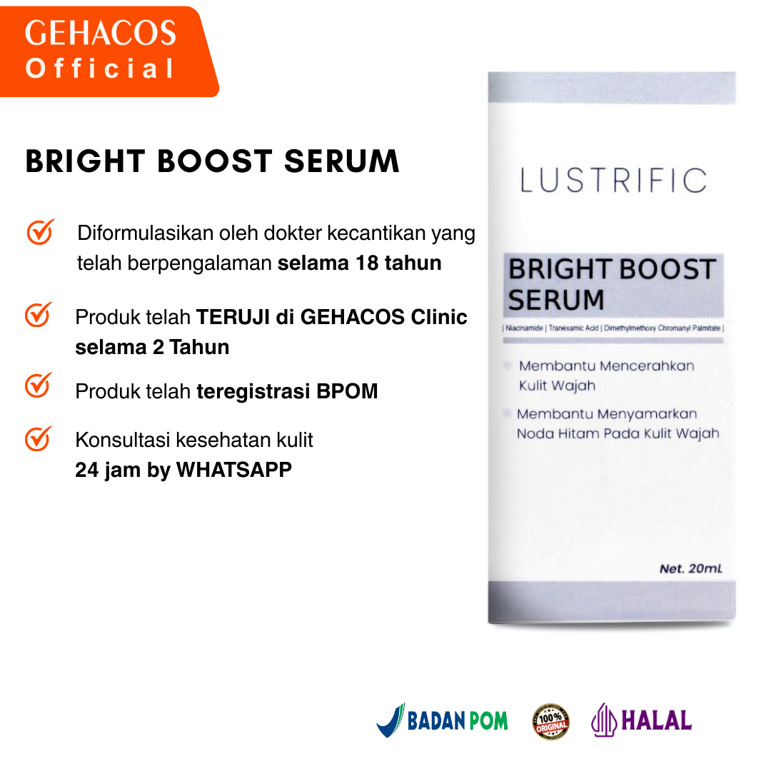 LUSTRIFIC Bright Boost Serum Chromabright - Memudarkan Flek & Bekas Jerawat - Skin Barrier - Glowing - Gambar 3