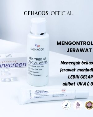 GEHACOS Basic For Oily & Acne, Jerawat, Anti Bakterial, Anti Inflammatory, Skin Barrier, SPF 49+ 
