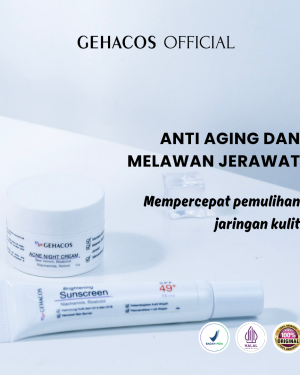 GEHACOS Acne Essential, Jerawat, Melawan Bakteri, Pencerah, Anti Aging, Regenerasi Sel, SPF49+ PA+++