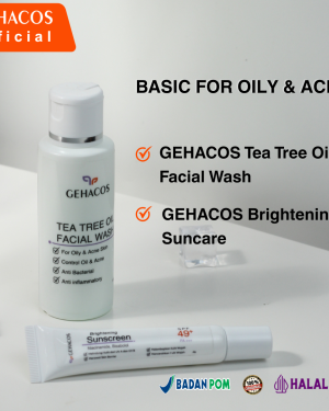 GEHACOS Basic For Oily & Acne, Jerawat, Anti Bakterial, Anti Inflammatory, Skin Barrier, SPF 49+