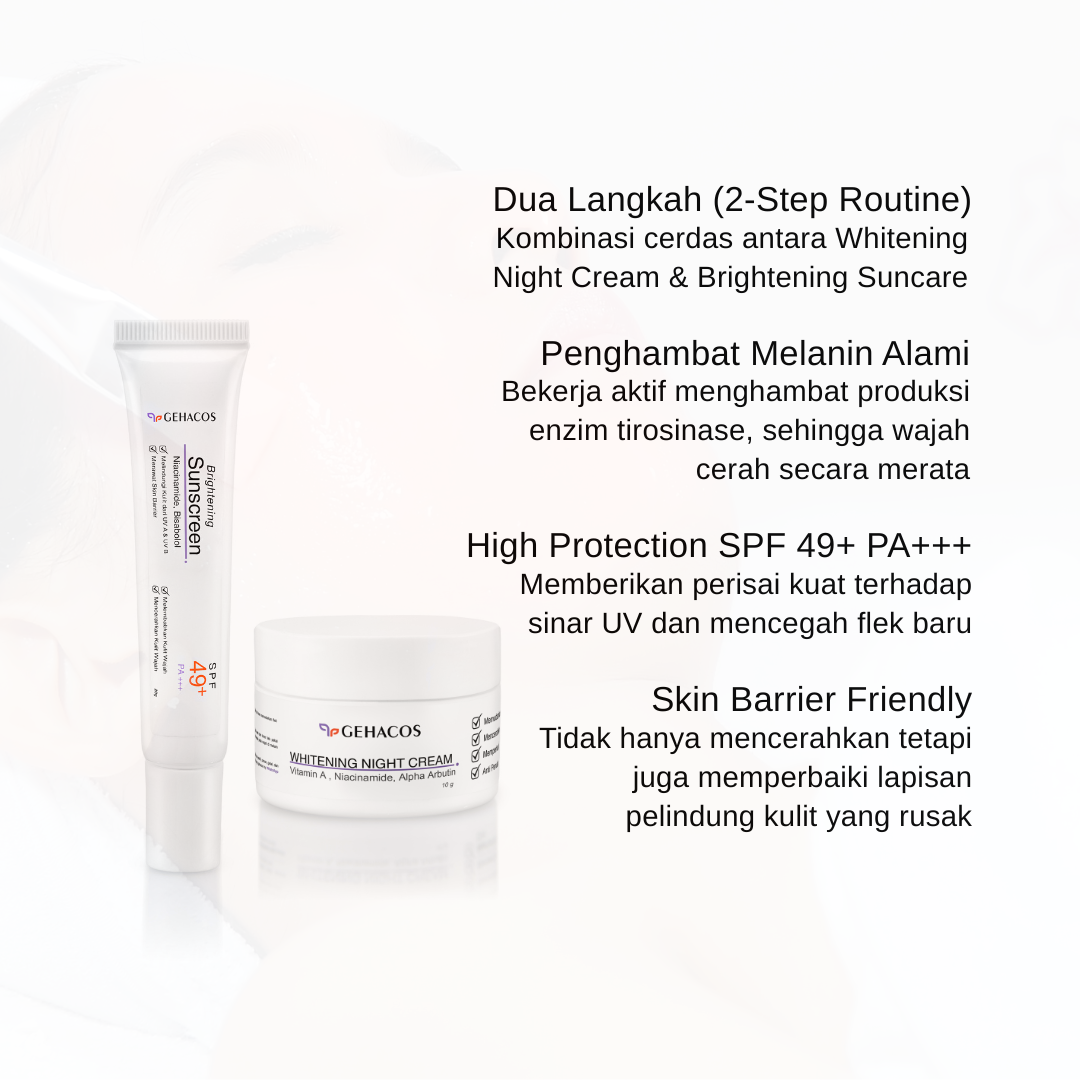 GEHACOS Whitening Essential, Flek, Pencerah, Skin Barrier, Anti Aging, Regenerasi Sel, SPF49+, PA+++03 - Gambar 4