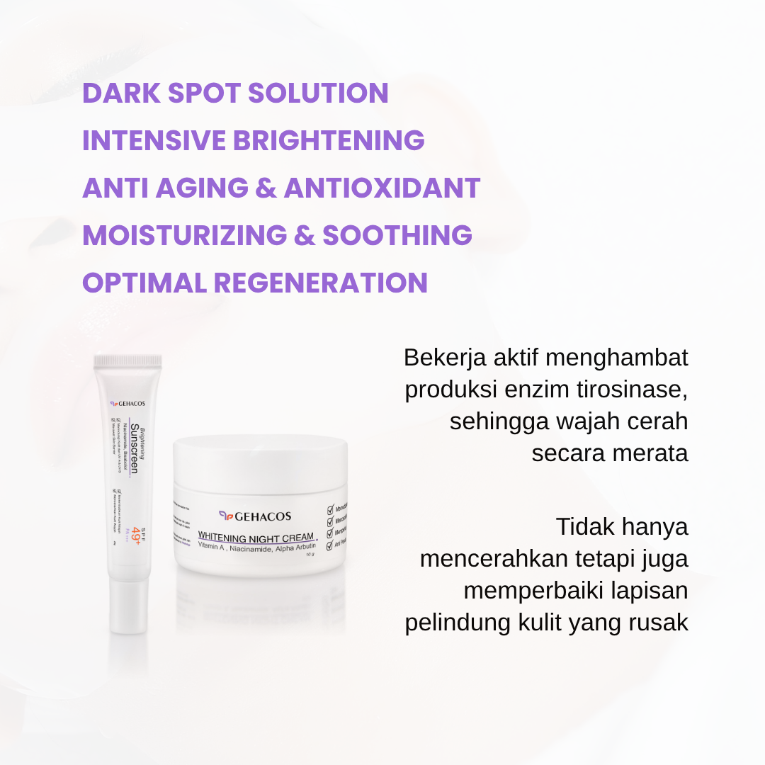 GEHACOS Whitening Essential, Flek, Pencerah, Skin Barrier, Anti Aging, Regenerasi Sel, SPF49+, PA+++03 - Gambar 6