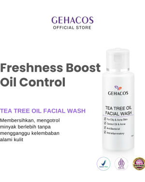 GEHACOS Tea Tree Oil Facial Wash, For Oily & Acne Skin, Anti Bacterial, Anti Inflammatory, 100 ml