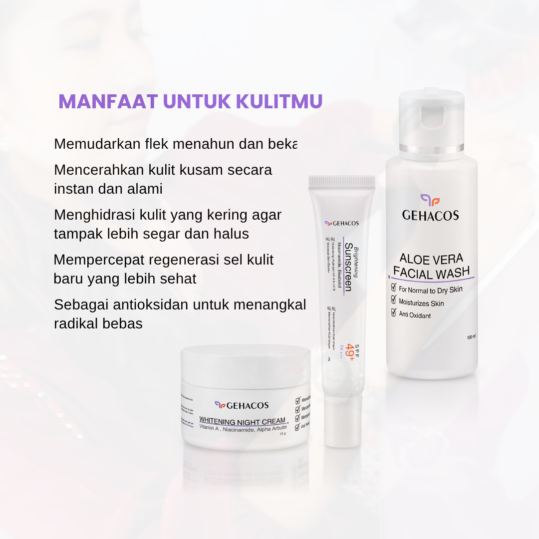 GEHACOS Whitening Signature, Flek, Moisturizes Skin, Pencerah, Skin Barrier,Regenerasi sel, SPF49+ - Gambar 5